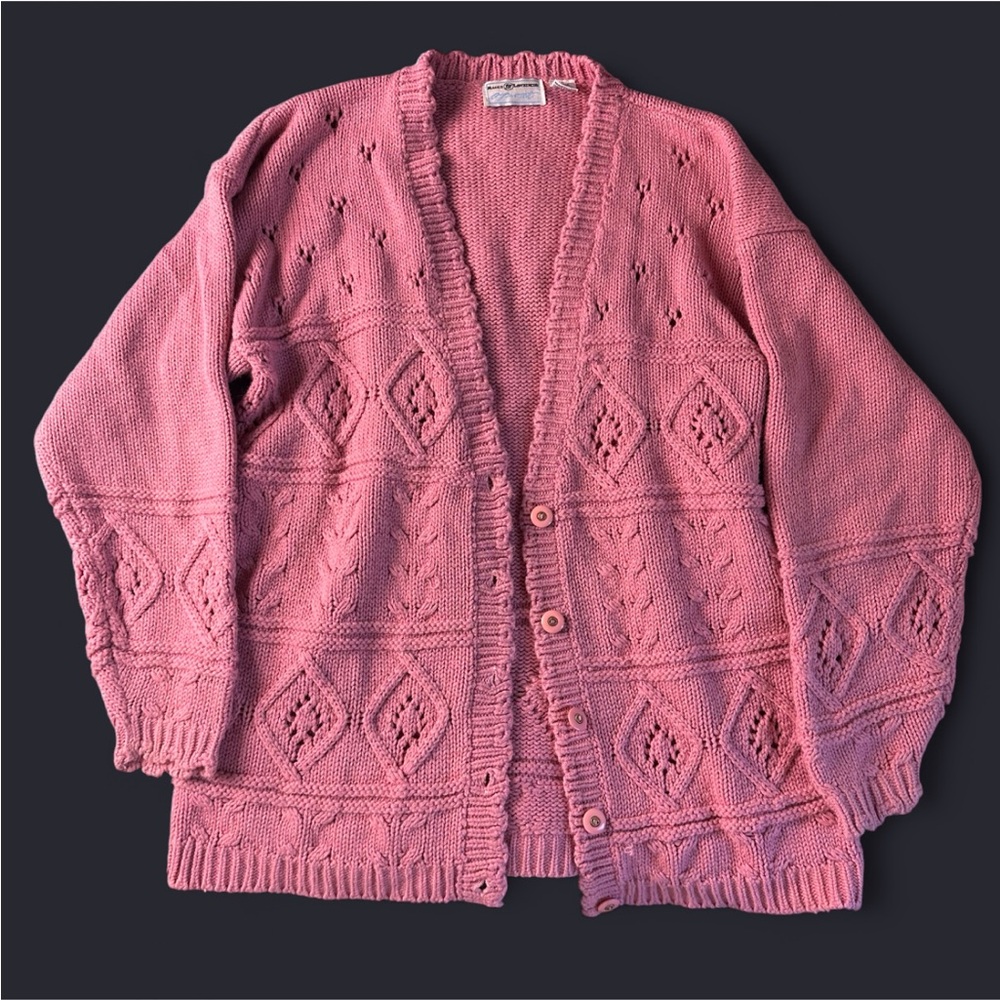 Maggie Lawrence vintage heavy knit button up cardigan sweater